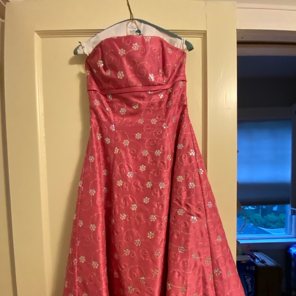 Teens formal strapless party dress